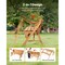 2-in-1 Picnic Table & Bench Set, Outdoor Wooden Folding with Umbrella Hole